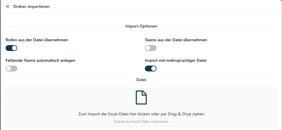 Dateien Ordner Import
