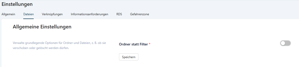 Dateien Einstellungen Filter anzeigen