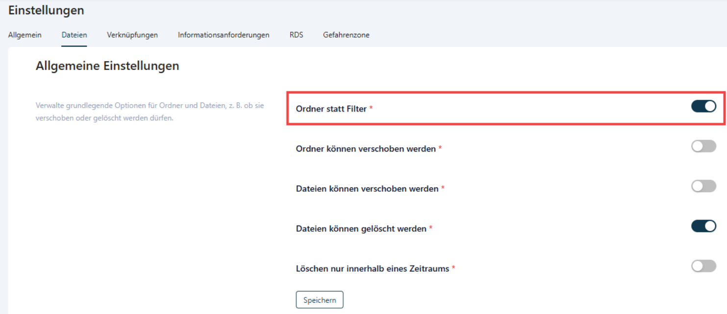 Dateien Einstellungen Order anzeigen
